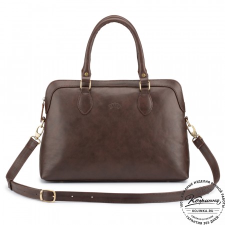 Женская кожаная сумка "Аврора" (коричневая гладкая кожа)