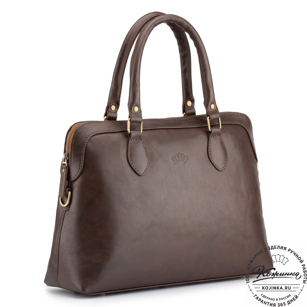 Женская кожаная сумка "Аврора" (коричневая гладкая кожа)