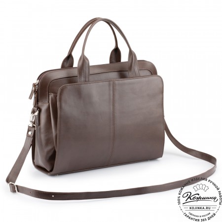 Женская кожаная сумка "Батерфляй" (коричневая гладкая кожа)