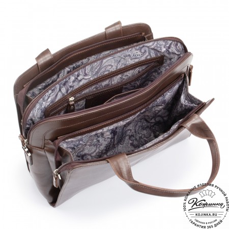 Женская кожаная сумка "Батерфляй" (коричневая гладкая кожа)