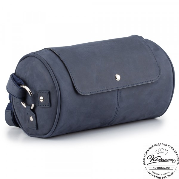 Кожаная сумка "Джерри" (синий крейзи). фото 1