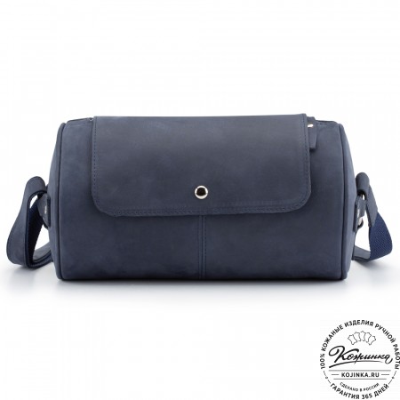 Кожаная сумка "Джерри" (синий крейзи)