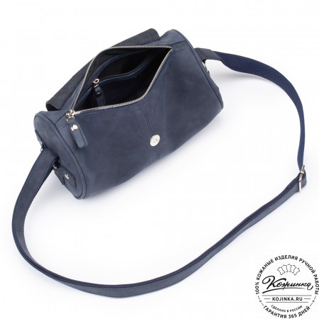 Кожаная сумка "Джерри" (синий крейзи)