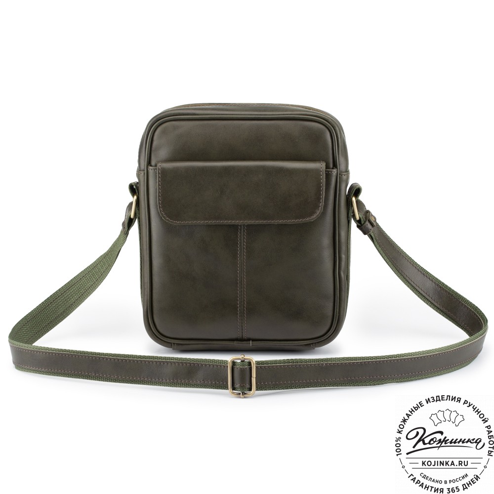 Кожаная сумка "Канада" (хаки гладкая кожа)