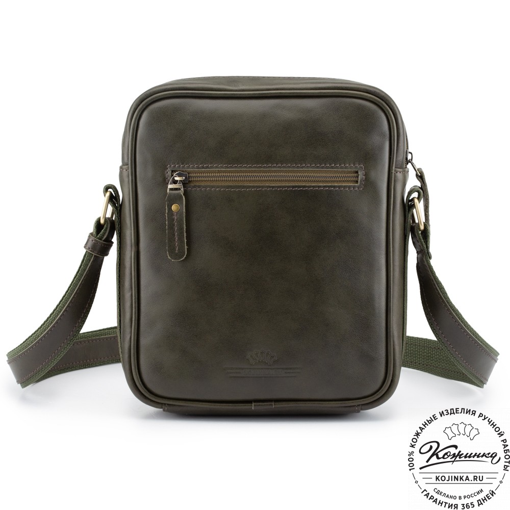 Кожаная сумка "Канада" (хаки гладкая кожа)