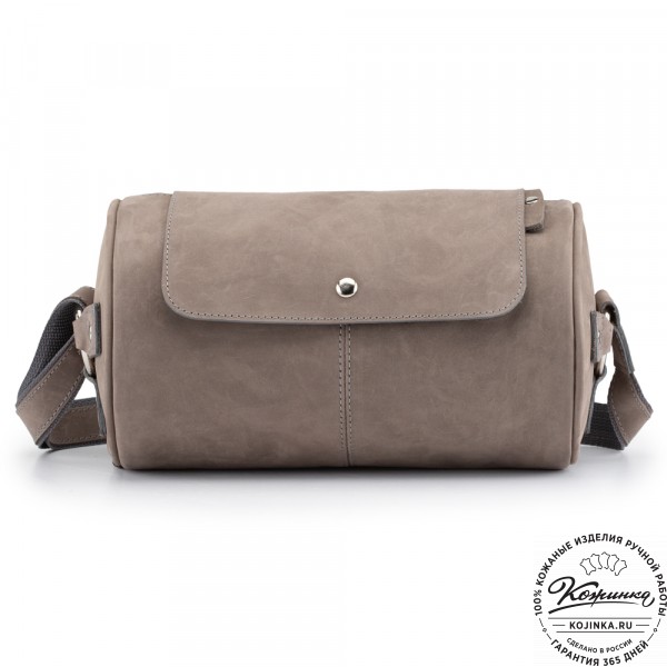 Кожаная сумка "Джерри" (серый крейзи). фото 1