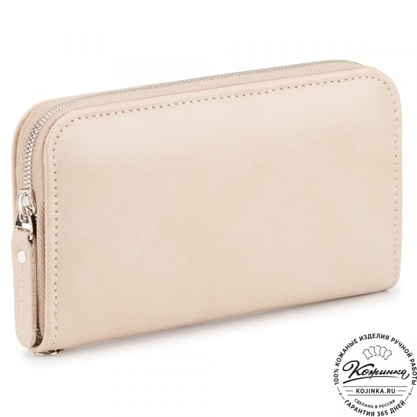 Кожаный клатч "Картер" (бежевая гладкая кожа) . фото 1