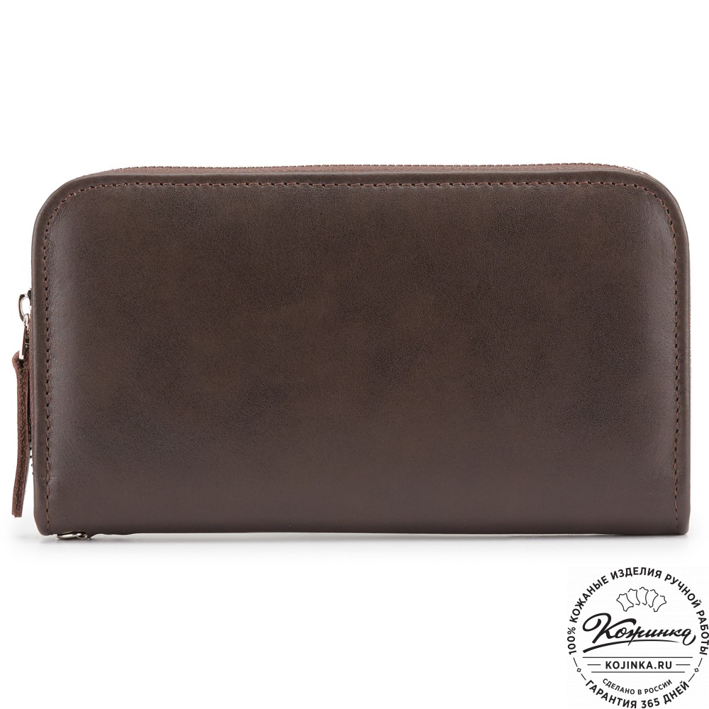 Кожаный клатч "Картер" (коричневая гладкая кожа) 