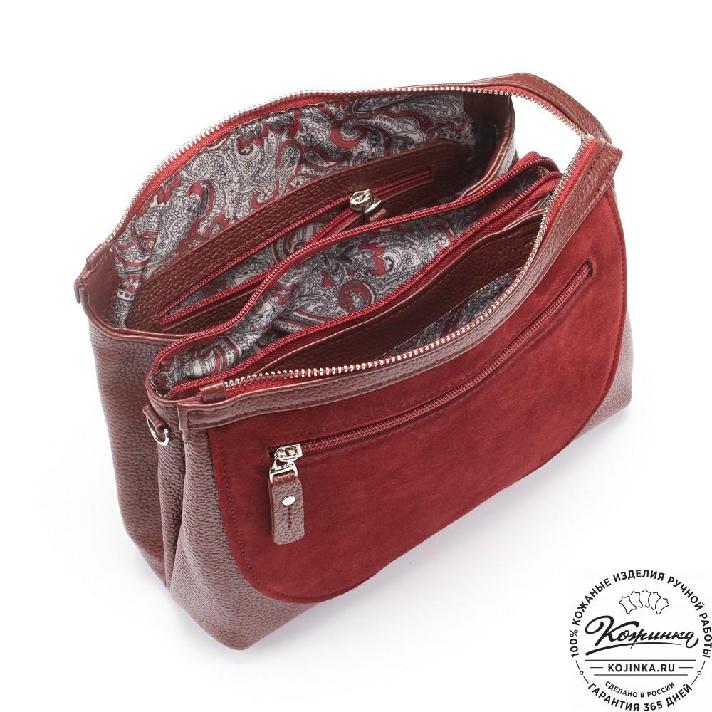 Женская кожаная сумка "Валери" (бордо)