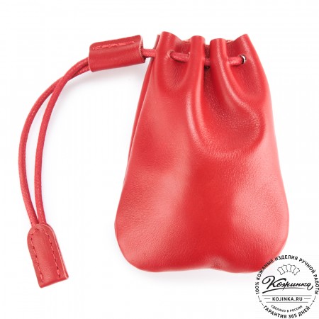 Кожаный мешочек "Луи" (красный)