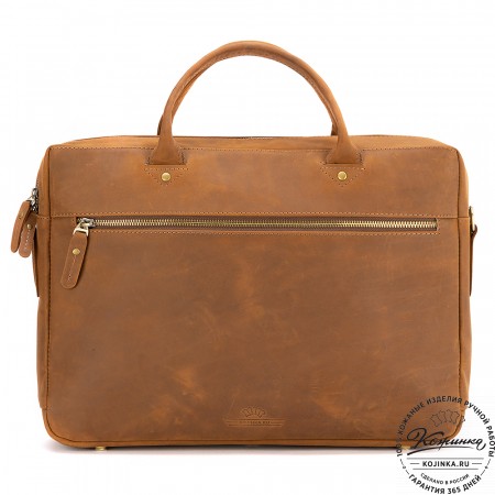 Кожаная деловая сумка "Спайк" (коричневый крейзи) 