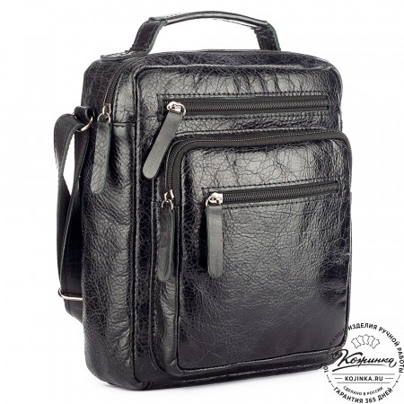 Кожаная сумка "Гектор" (чёрный антик)