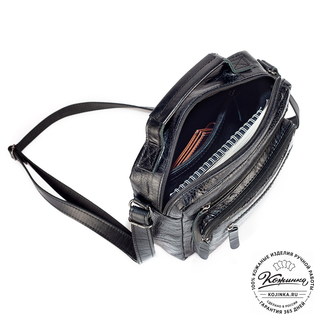 Кожаная сумка "Гектор" (чёрный антик)