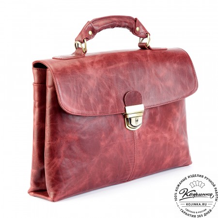 Кожаный портфель "Александрия" (бордо антик)