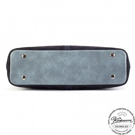 Женская кожаная сумка "Ариэль" (синяя)