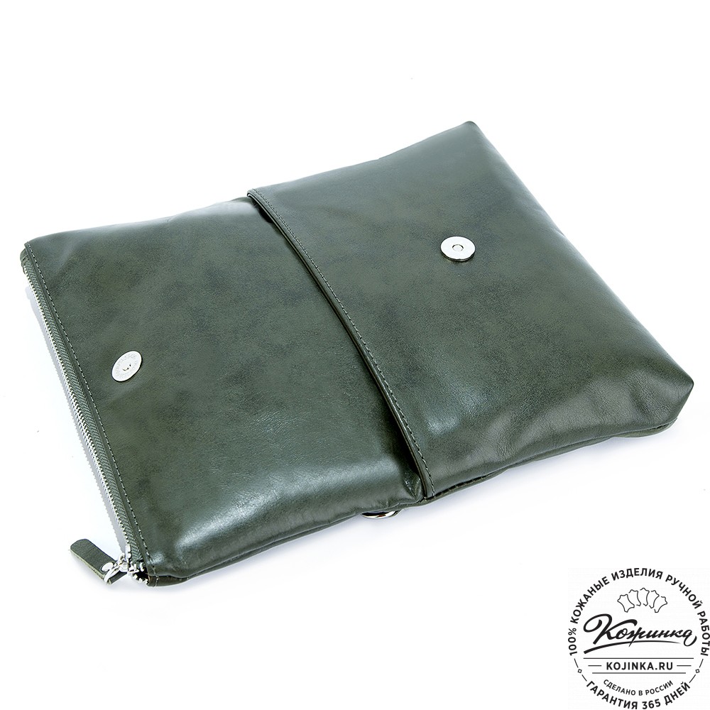 Кожаный клатч "Молли" (хаки)