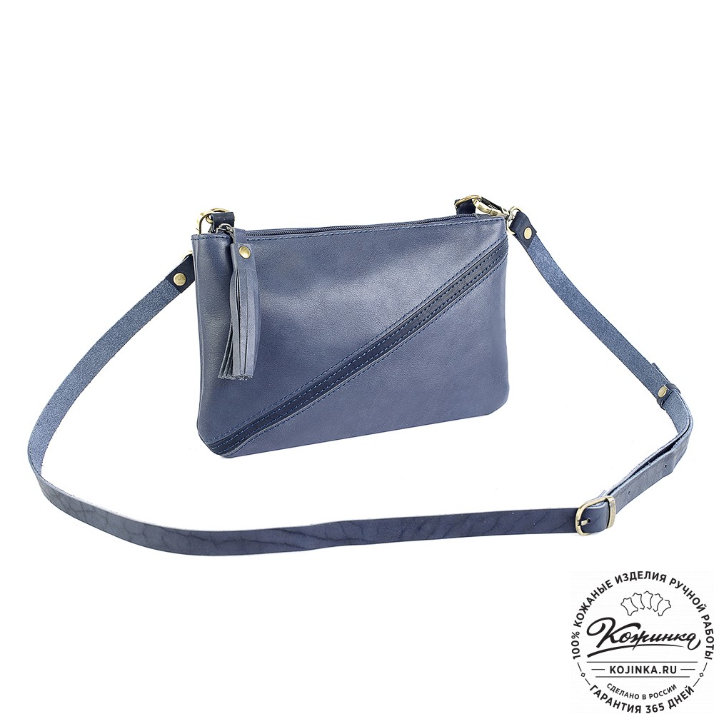 Женская кожаная сумка "Шарлота" (синяя)