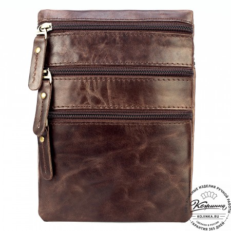 Кожаная сумка "Аллен макси" (тёмно-коричневый антик)