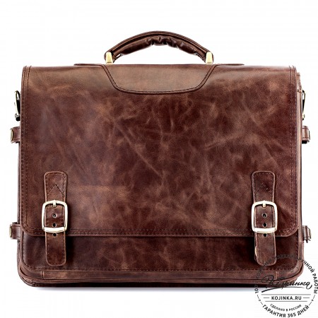 Кожаный портфель "Арамис" (тёмно-коричневый антик)