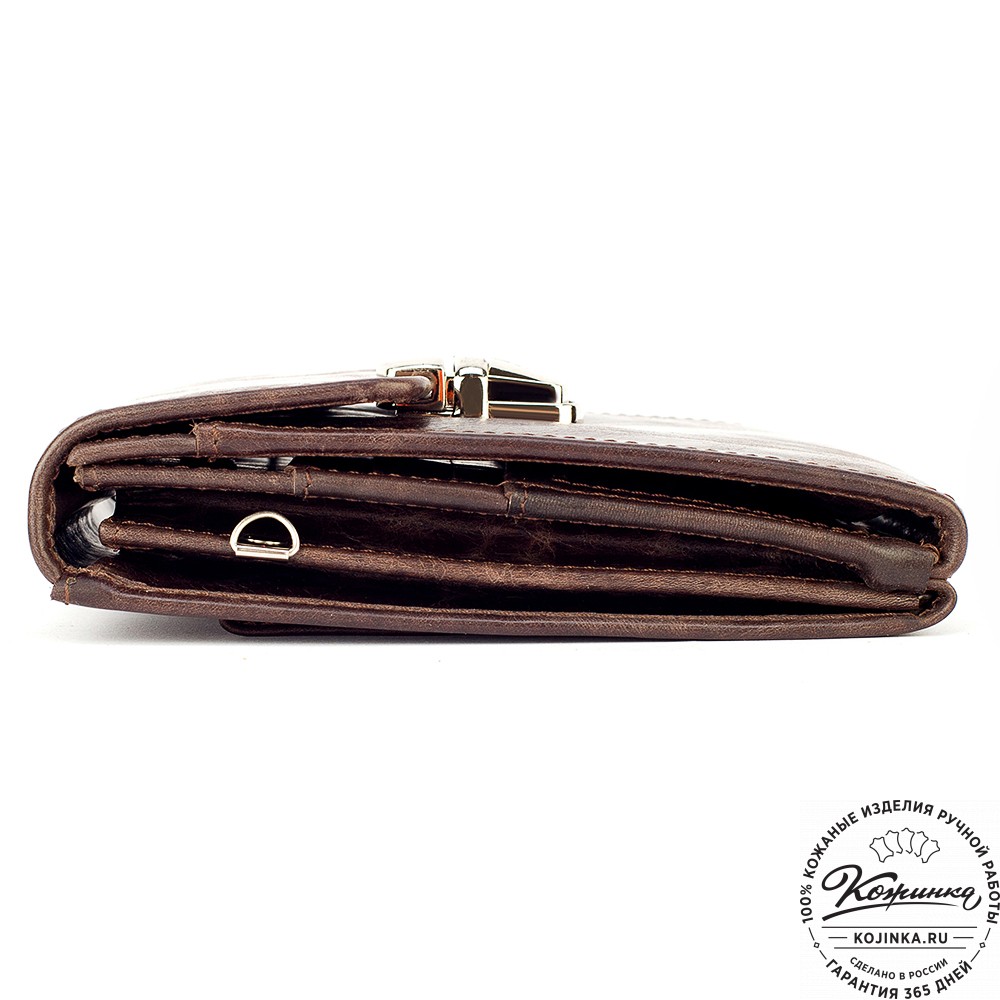 Кожаная сумка "Чикаго" (тёмно-коричневый антик)