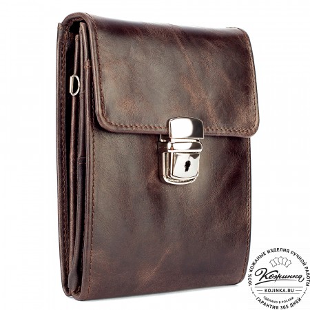 Кожаная сумка "Чикаго" (тёмно-коричневый антик)