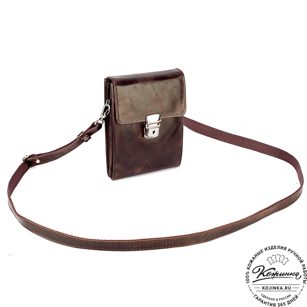 Кожаная сумка "Чикаго" (тёмно-коричневый антик)
