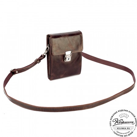 Кожаная сумка "Чикаго" (тёмно-коричневый антик)