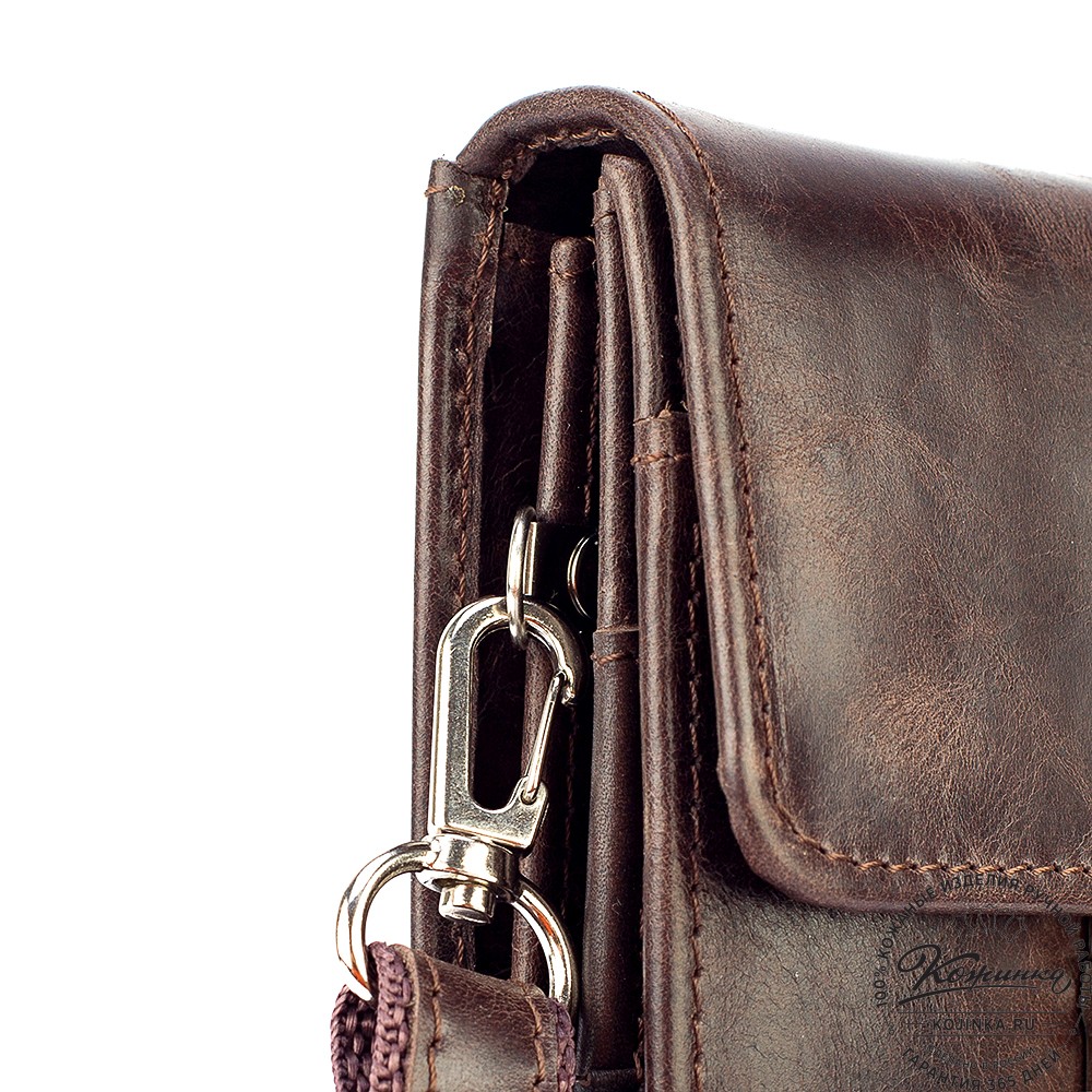 Кожаная сумка "Чикаго" (тёмно-коричневый антик)