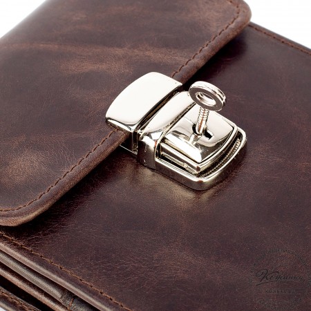 Кожаная сумка "Чикаго" (тёмно-коричневый антик)