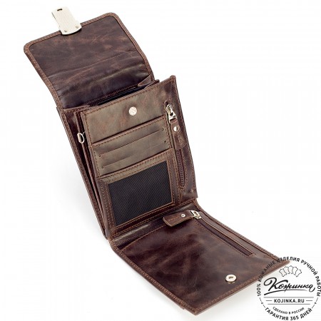 Кожаная сумка "Чикаго" (тёмно-коричневый антик)