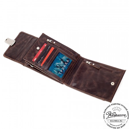 Кожаная сумка "Чикаго" (тёмно-коричневый антик)