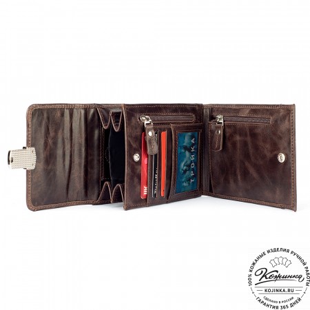 Кожаная сумка "Чикаго" (тёмно-коричневый антик)