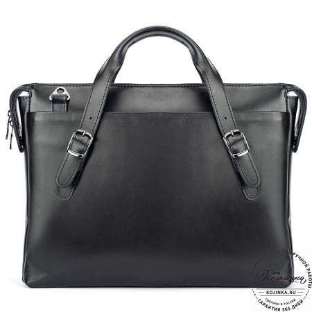 Кожаная деловая сумка "Франклин" (чёрная)