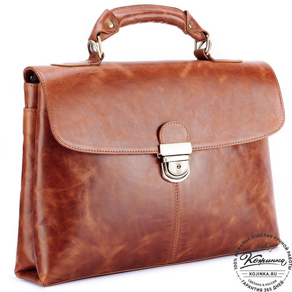 Кожаный портфель "Александрия" (рыжий антик)