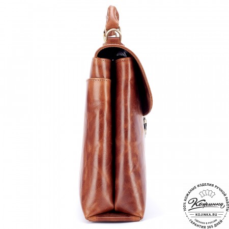 Кожаный портфель "Александрия" (рыжий антик)