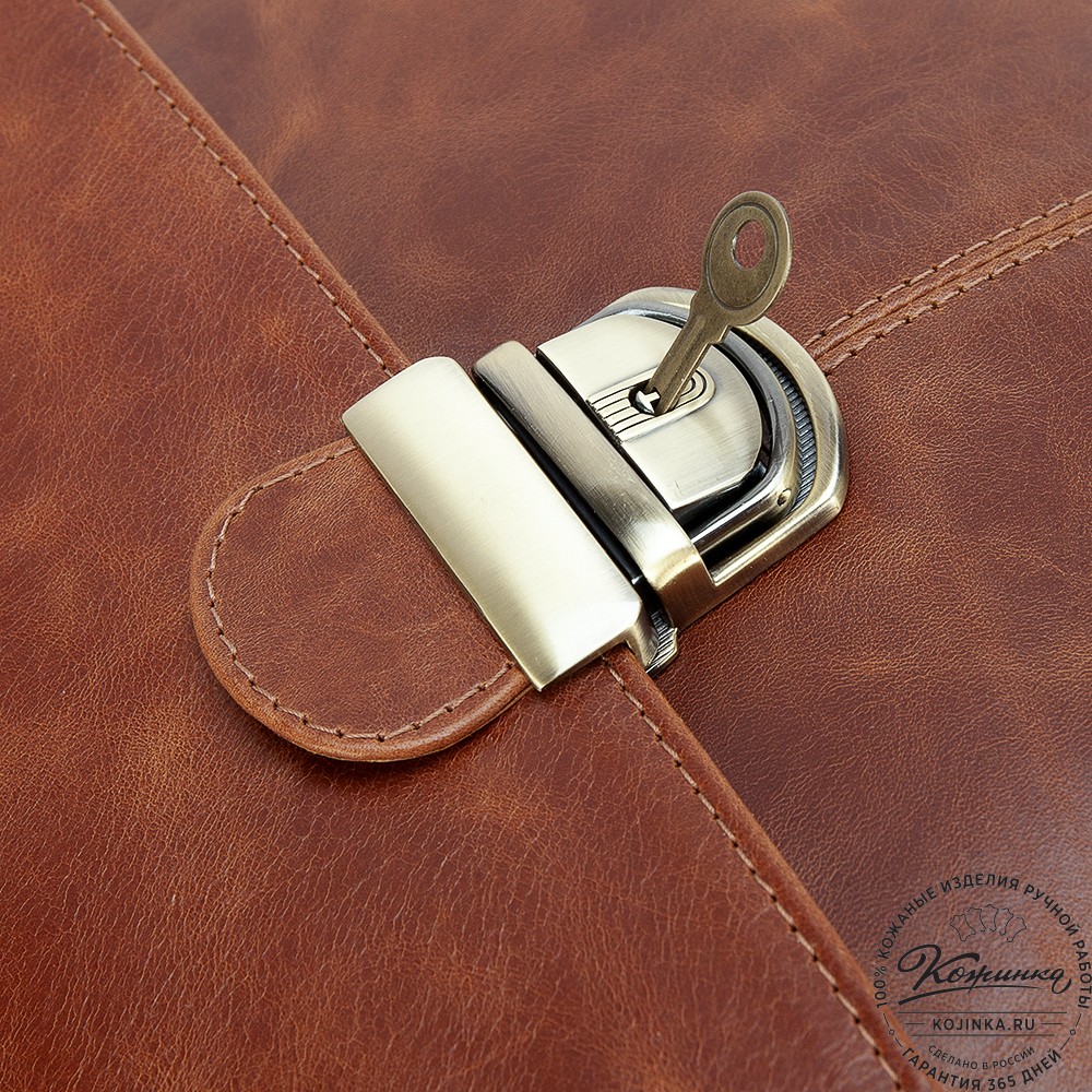 Кожаный портфель "Александрия" (рыжий антик)