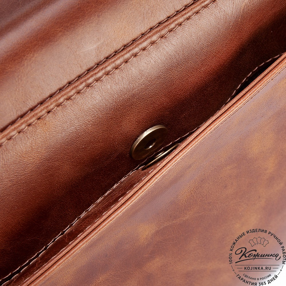 Кожаный портфель "Александрия" (рыжий антик)