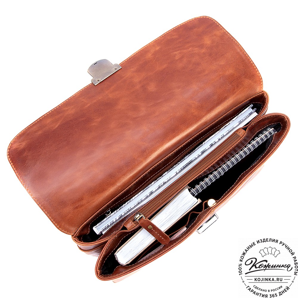 Кожаный портфель "Александрия" (рыжий антик)