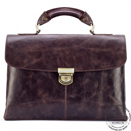 Кожаный портфель "Александрия" (тёмно-коричневый антик)