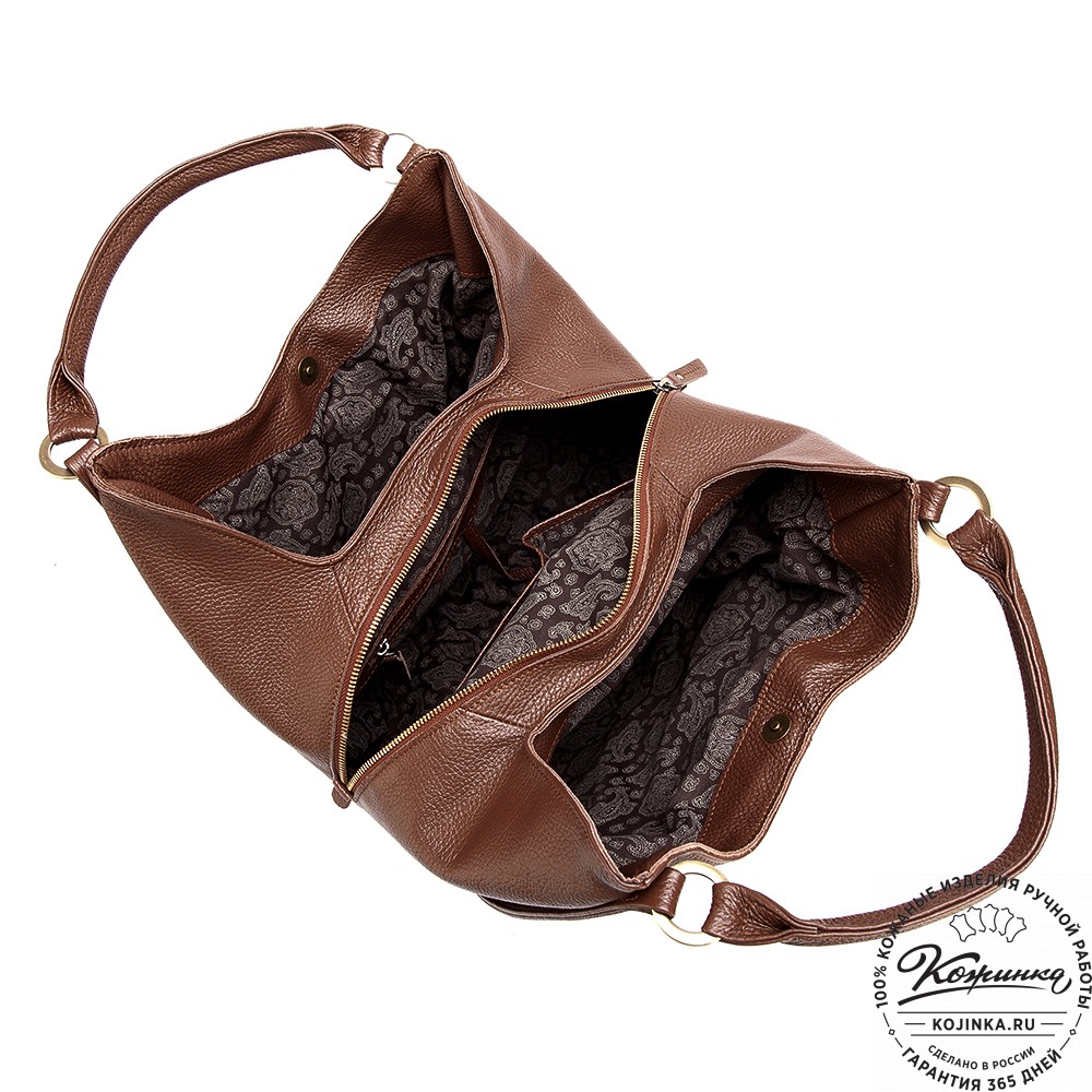 Женская кожаная сумка "Миллениум" (светло-коричневая)