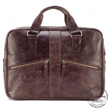 Кожаная деловая сумка "Окленд нью" (тёмно-коричневый антик)