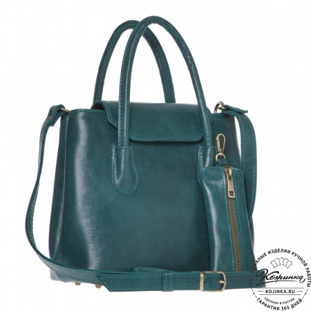 Женская кожаная сумка "Ванесса" (изумруд)
