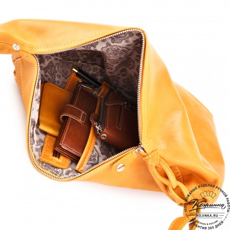 Кожаный рюкзак "Африка" (жёлтый)