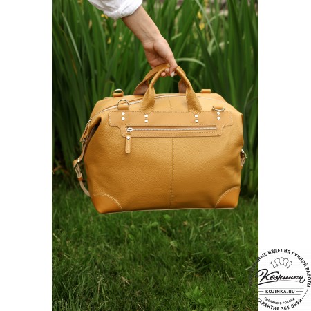  Кожаная дорожная сумка "Сити" (темно-бежевый)