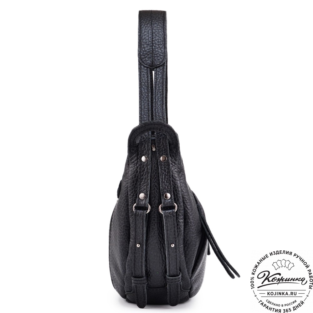 Женская кожаная сумка "Техас" (фактура чёрная)