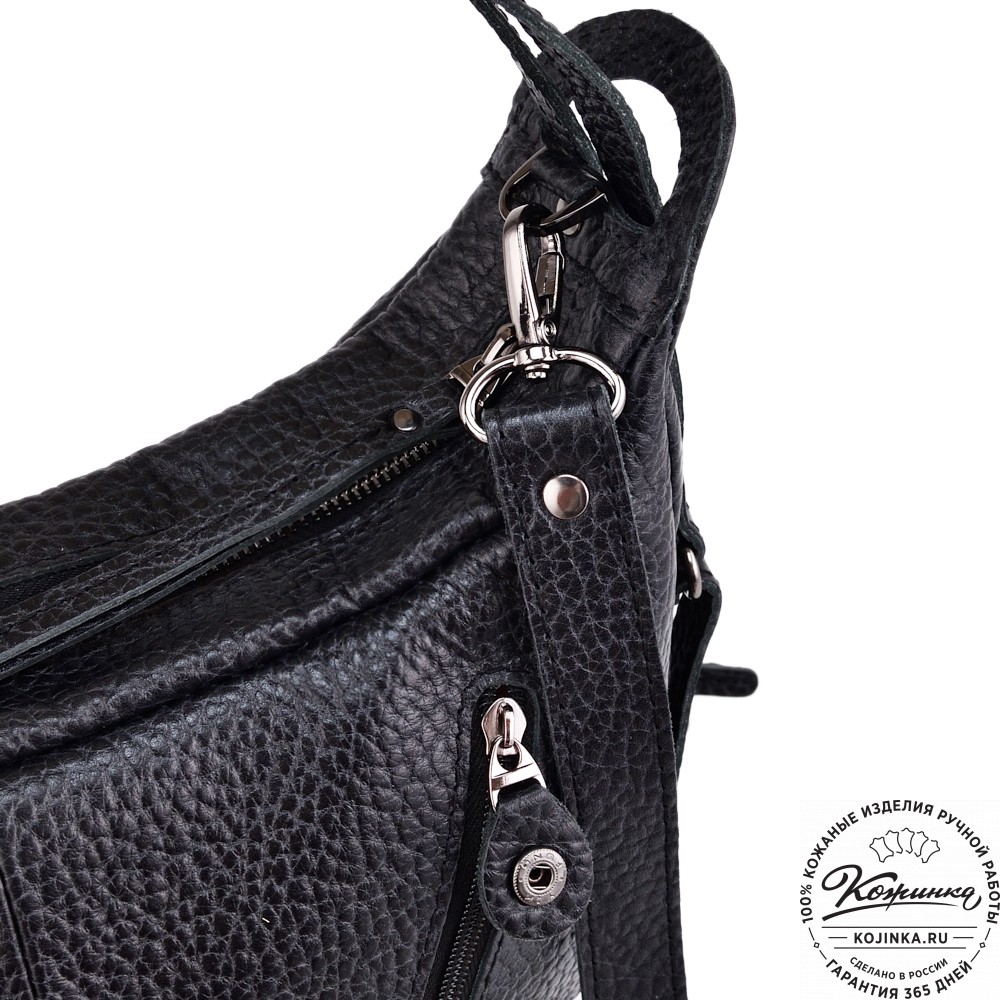 Женская кожаная сумка "Техас" (фактура чёрная)