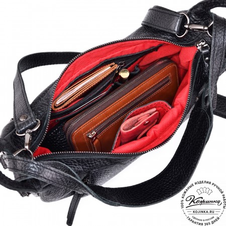 Женская кожаная сумка "Техас" (фактура чёрная)