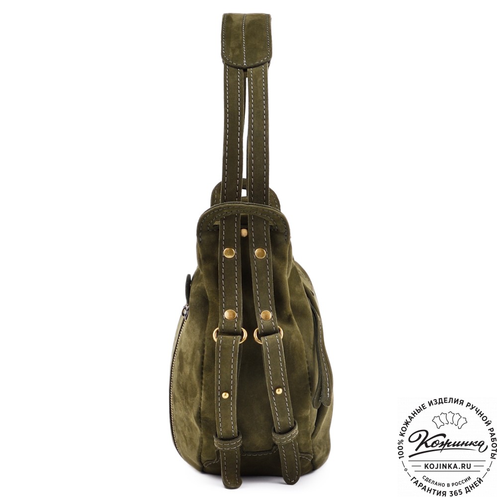 Женская кожаная сумка "Техас" (хаки нубук)