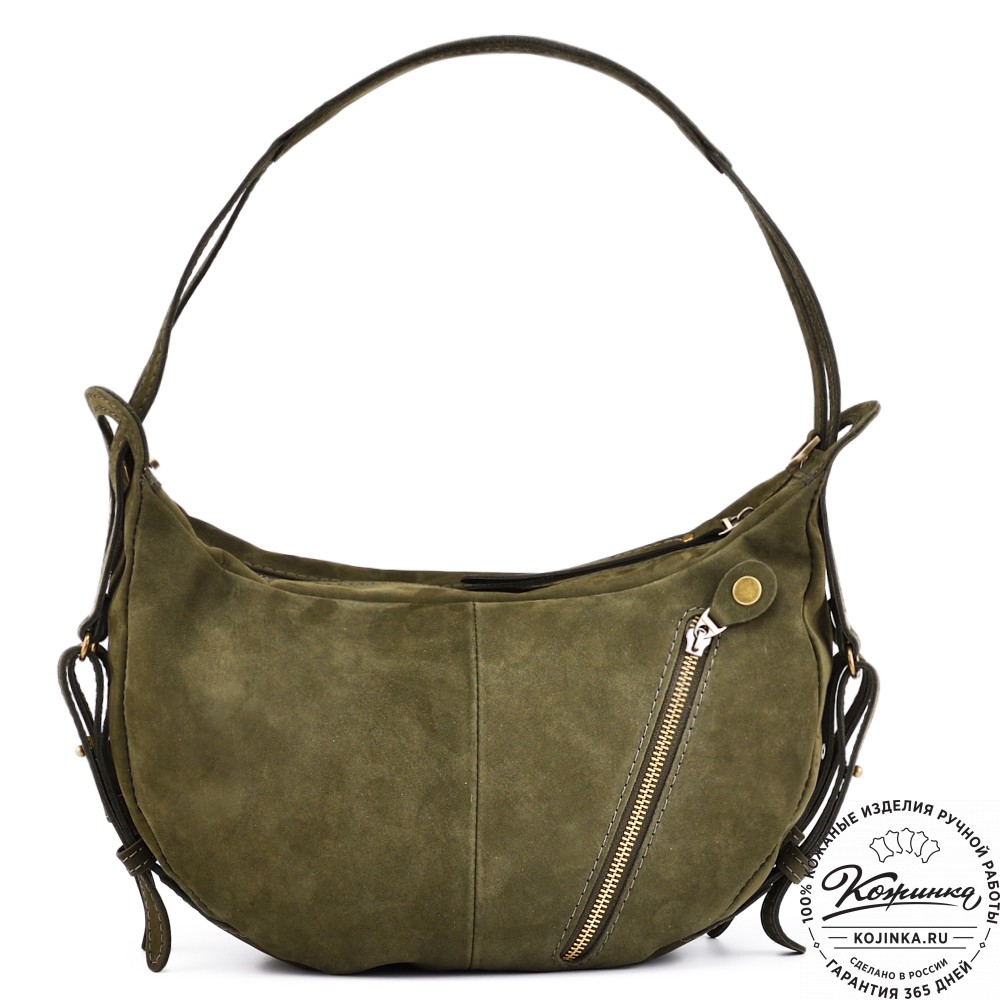 Женская кожаная сумка "Техас" (хаки нубук)
