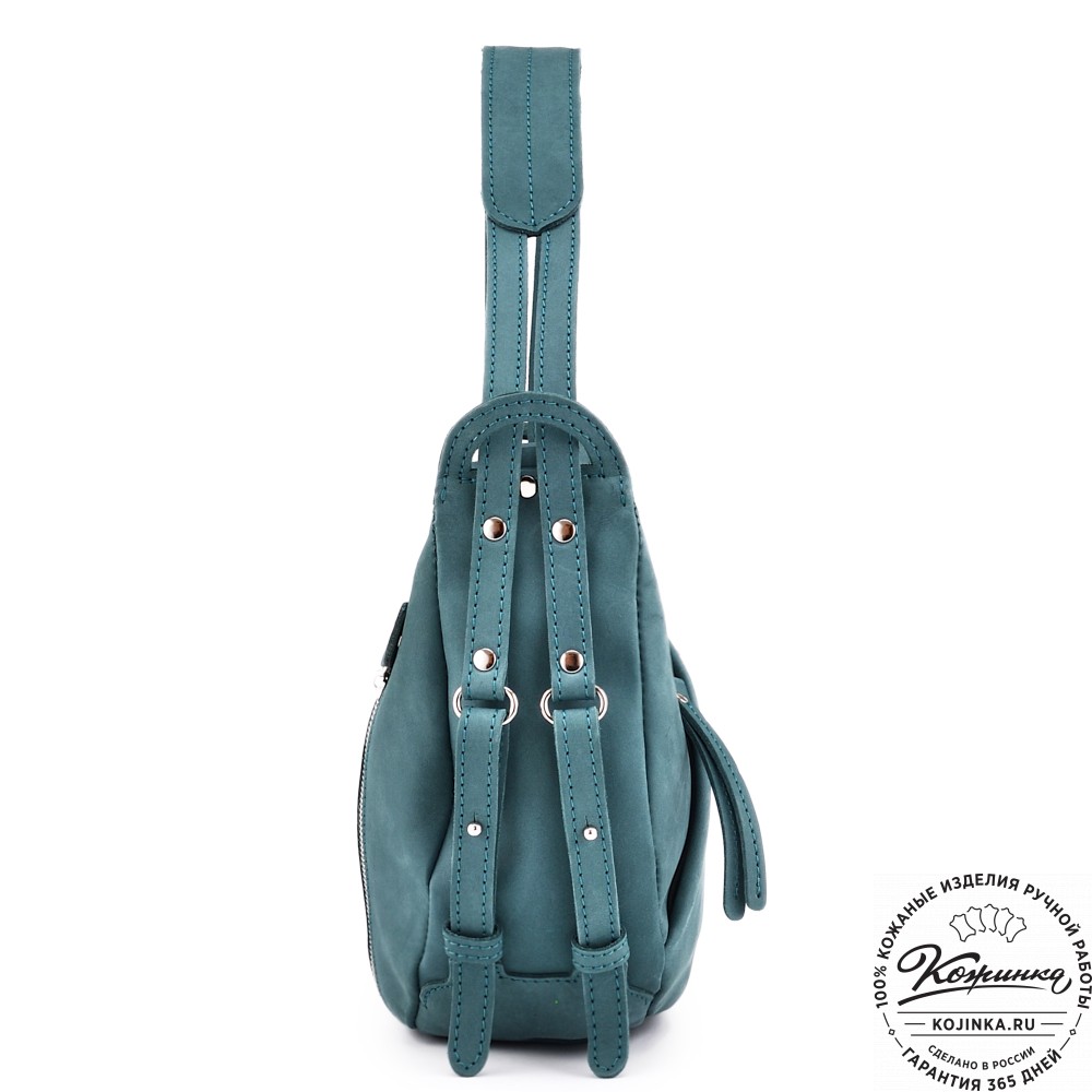 Женская кожаная сумка "Техас" (изумруд нубук)